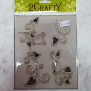 2CRAFTY Chip Board - Funky Heart Swirl m00538